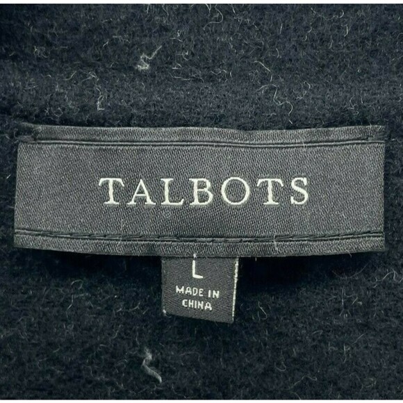 Talbots Wool Houndstooth Knit Jacket Womens Large Coat Sweater Career Dogtooth - Picture 3 of 9